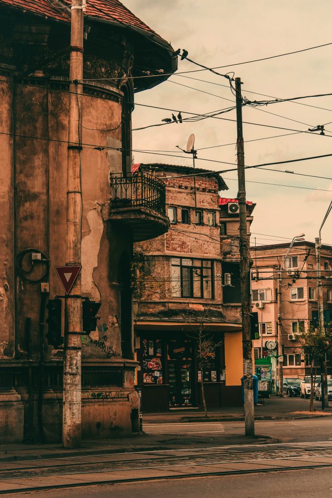 Street Corner in Bucharest Romania