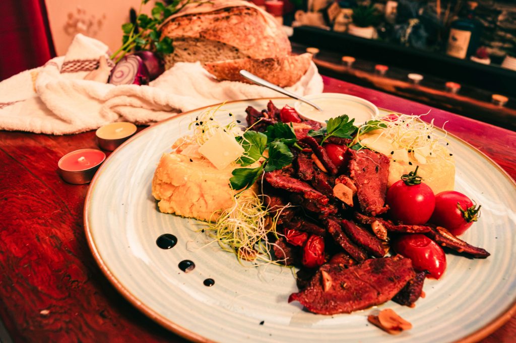 Restaurant dinner in Romania