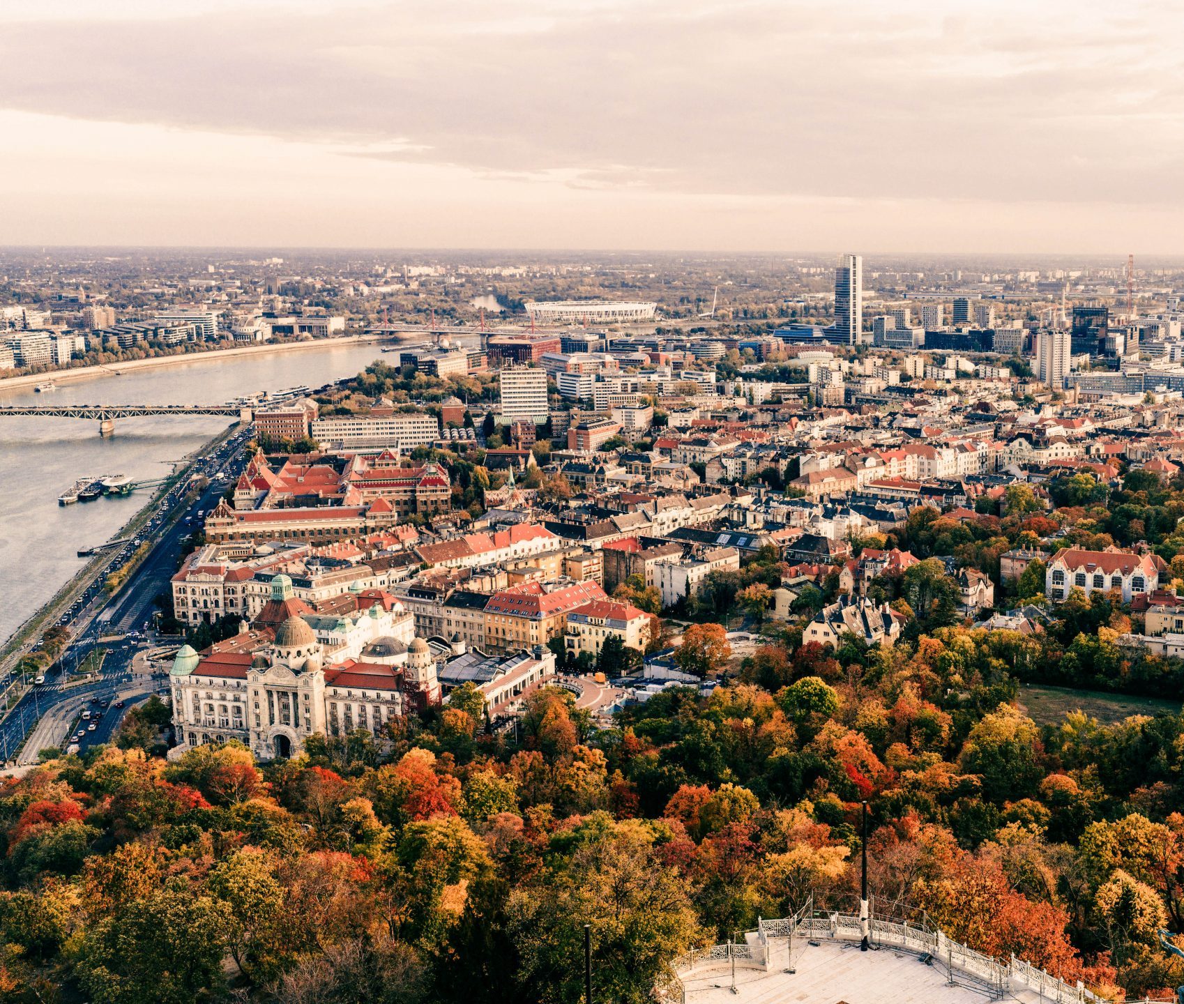 city wide view of budapest