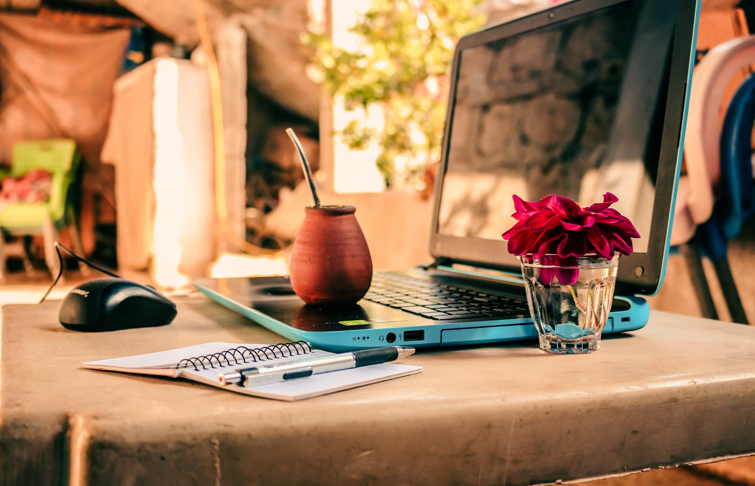 Laptop and Supplies on Table