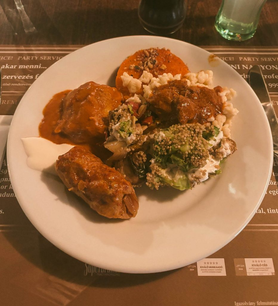 Weekend in Budapest - Itinerary and Guide Plate of All-You-Can-Eat Grill Food Selections