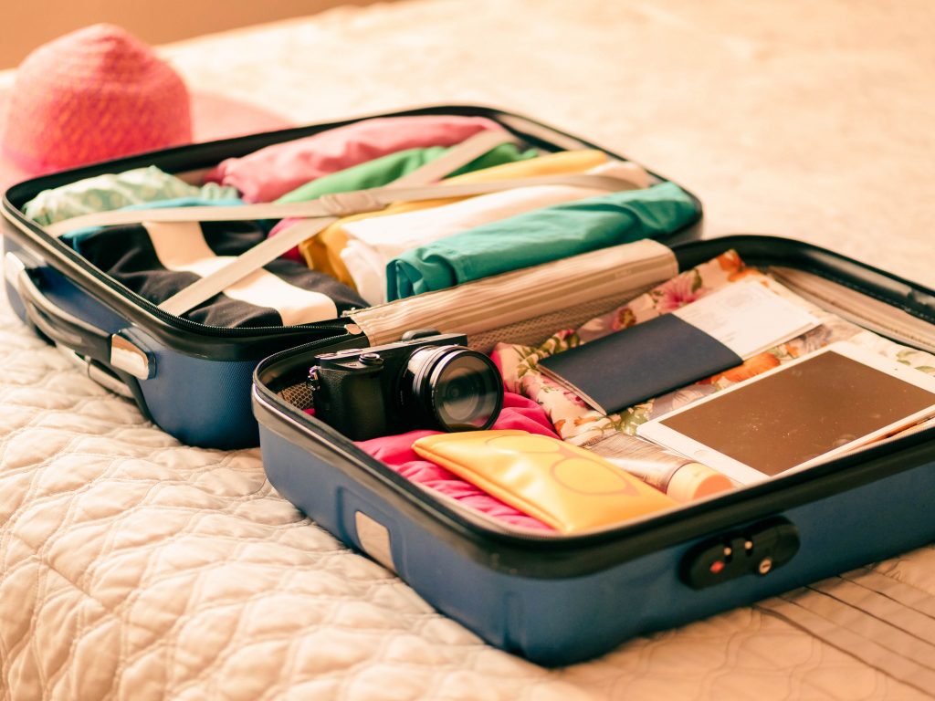 Packed carry-on suitcase