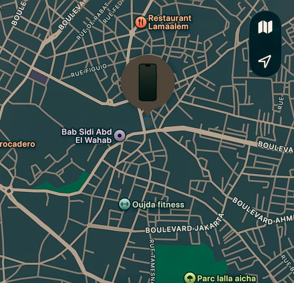 screenshot of stolen phone