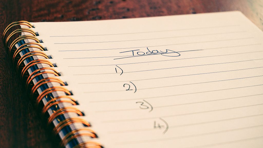 photo of a written daily to-do list