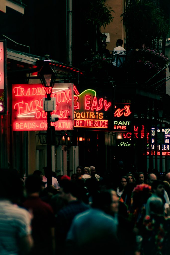 bourbon street at night